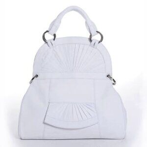 RARE! Michelle Vale White Leather Shoulder/ Hand bag NWOT